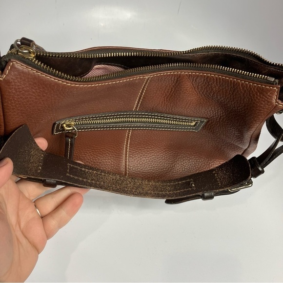 Dooney & Bourke safari brown pebbled leather shoulder bag - Picture 7 of 9